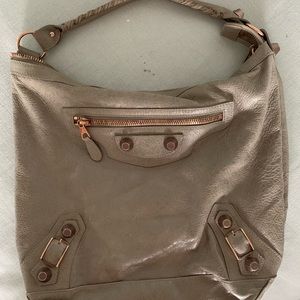 Auth Balenciaga Giant 21 Gold Day leather hobo bag